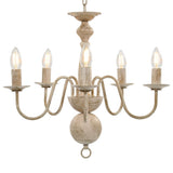vidaXL Chandelier 5xE14 antique white