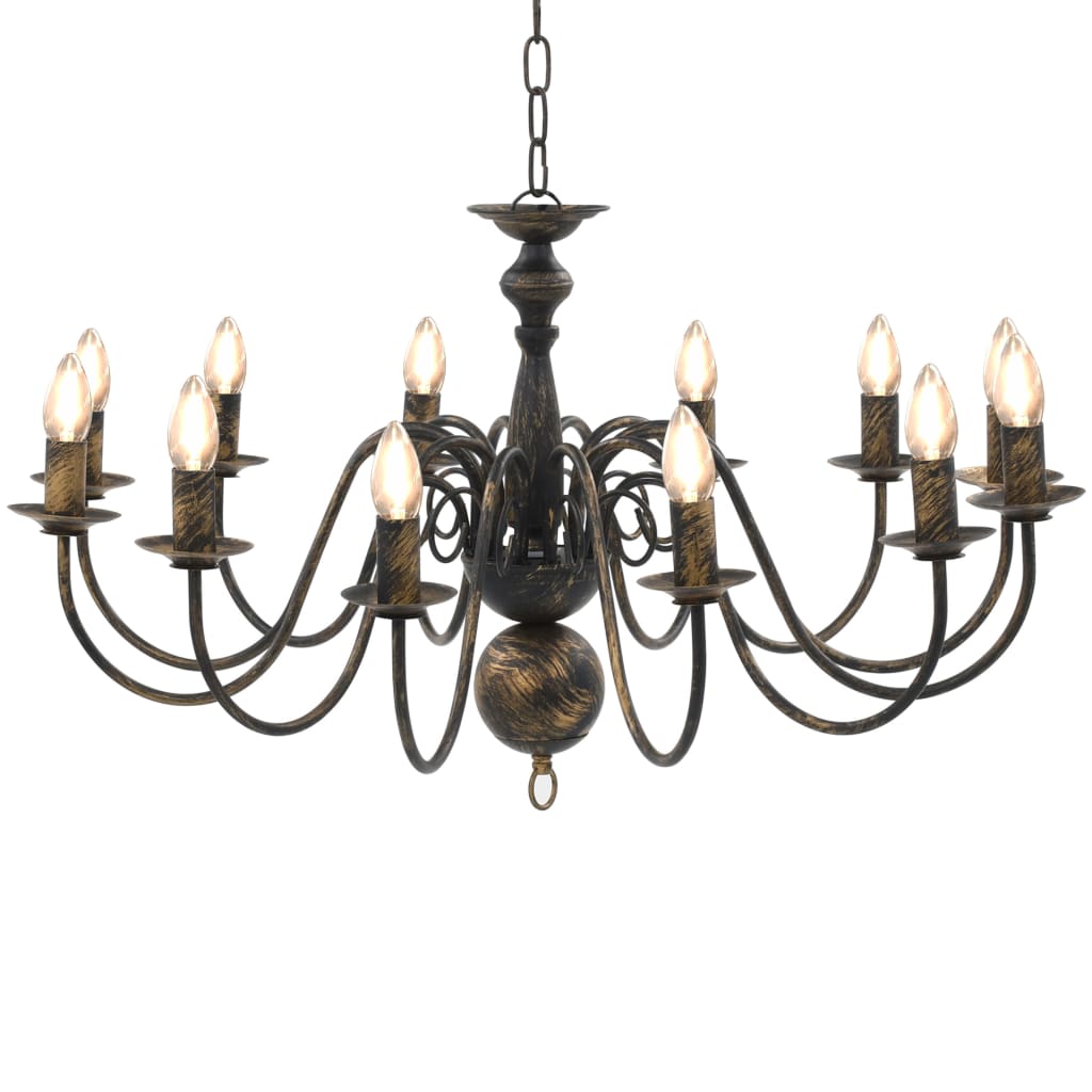 vidaXL Chandelier 12xE14 antique white