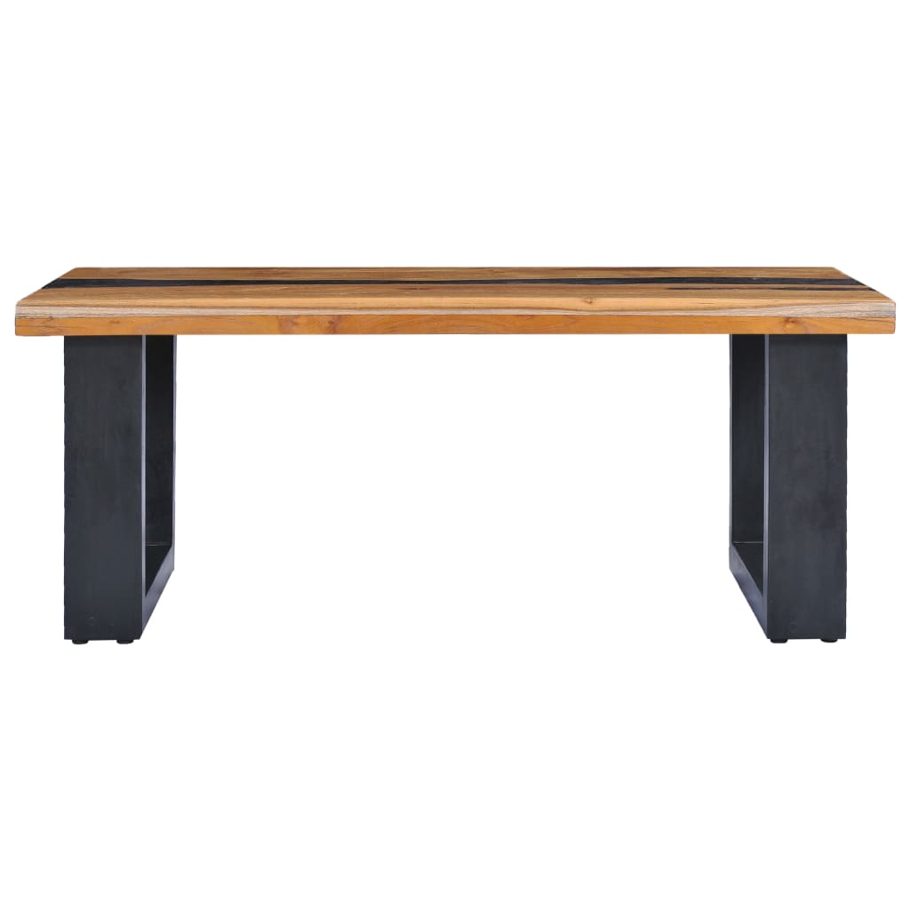 vidaXL Salontafel 100x50x40 cm massief teakhout en polyresin
