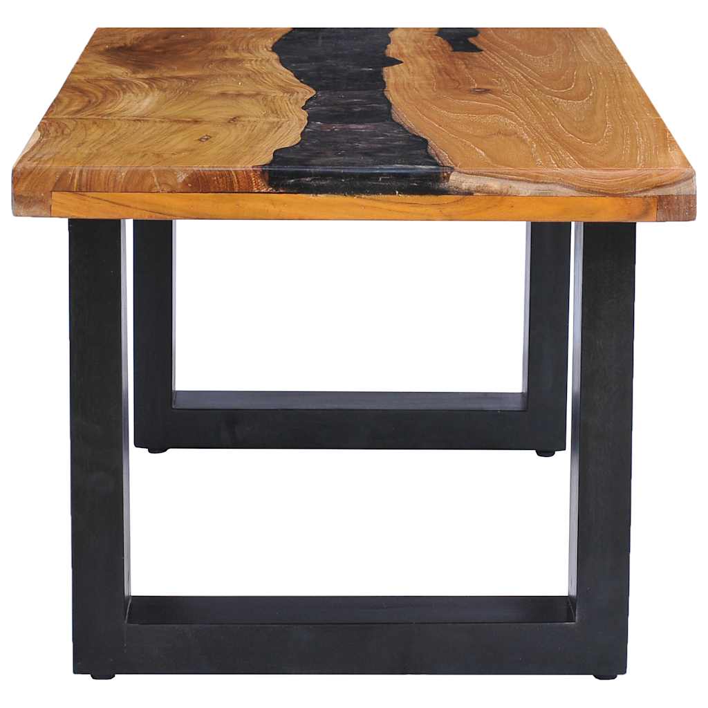 vidaXL Salontafel 100x50x40 cm massief teakhout en polyresin