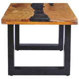 vidaXL Salontafel 100x50x40 cm massief teakhout en polyresin