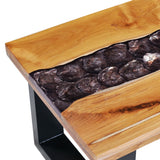 vidaXL Salontafel 100x50x40 cm massief teakhout en polyresin