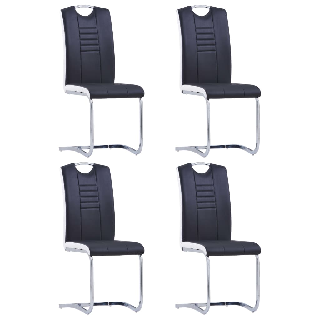 vidaXL Eetkamerstoelen 4 st art noir