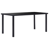 vidaXL Dining Table 120x60x75 cm Tempered Glass Black