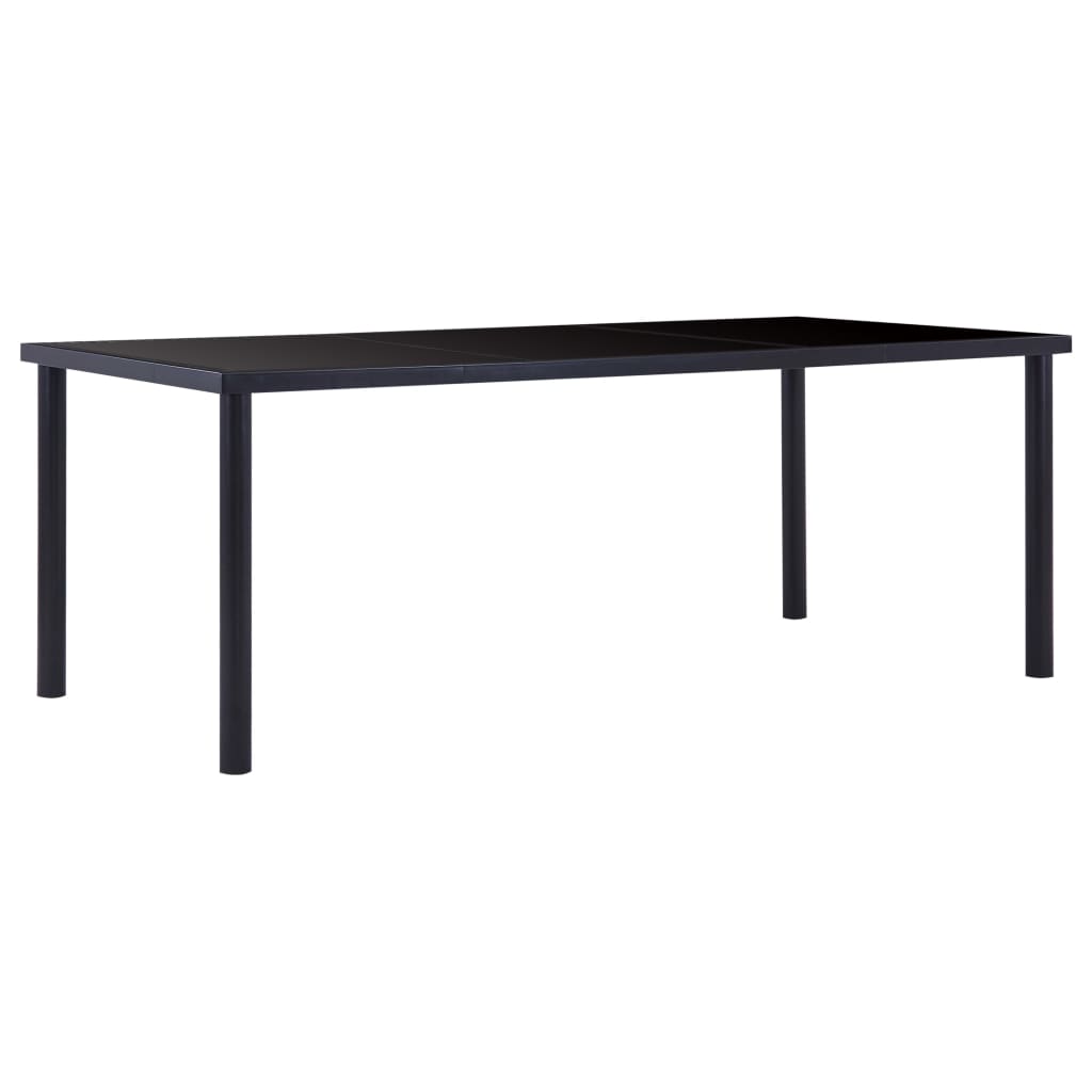 vidaXL Dining Table 120x60x75 cm Tempered Glass Black