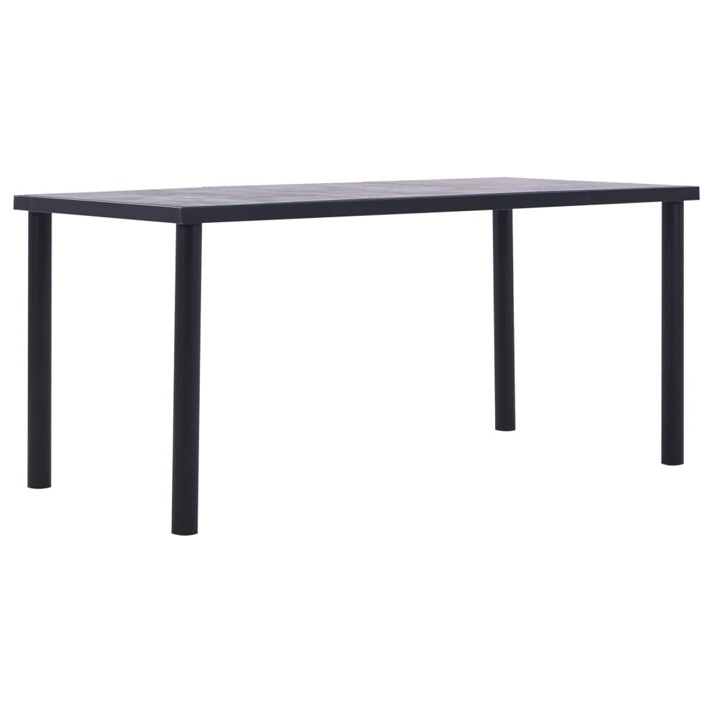 vidaXL Eettafel 120x60x75 cm MDF zwart en betongrijs