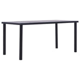 vidaXL Eettafel 120x60x75 cm MDF zwart en betongrijs