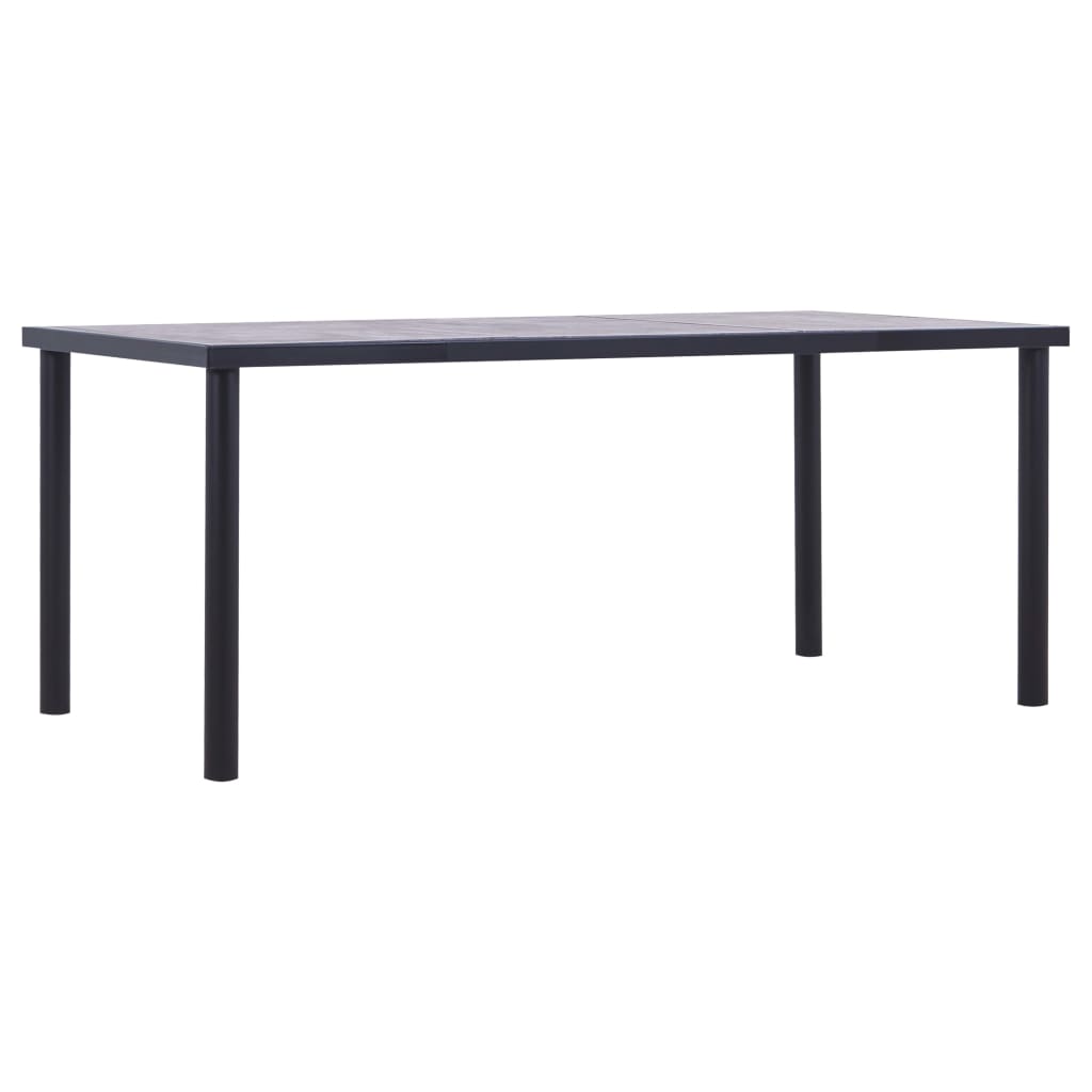 vidaXL Eettafel 120x60x75 cm MDF zwart en betongrijs