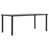vidaXL Eettafel 120x60x75 cm MDF zwart en betongrijs