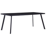vidaXL Eettafel 140x70x75 cm gehard glas zwart