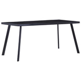 vidaXL Eettafel 140x70x75 cm gehard glas zwart