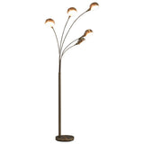vidaXL Floor lamp 5xE14 200 cm silver