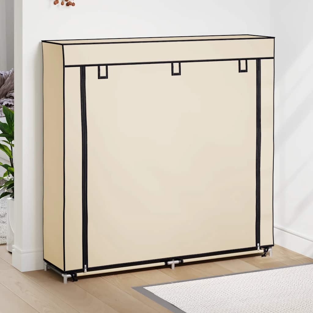 vidaXL Schoenenkast met hoes 115x28x110 stof zwart