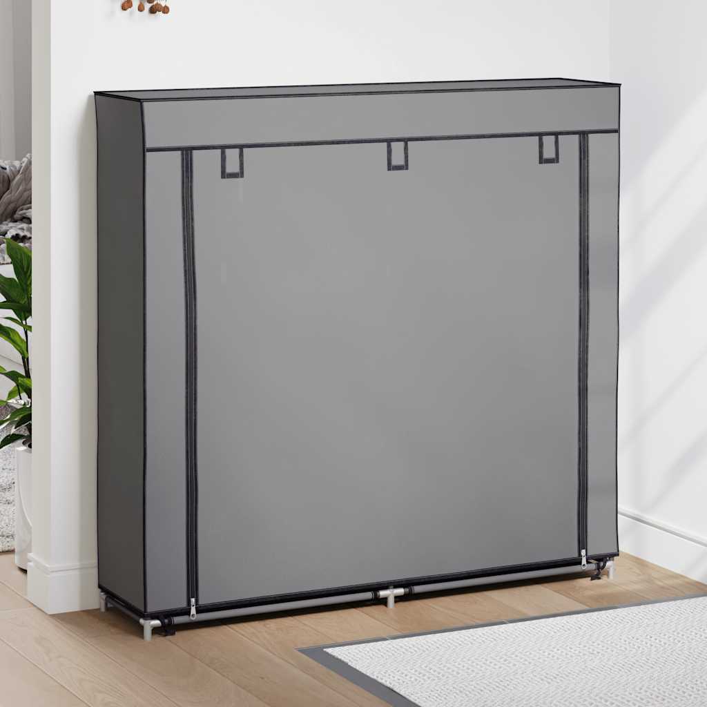 vidaXL Schoenenkast met hoes 115x28x110 stof zwart