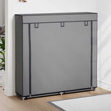 vidaXL Schoenenkast met hoes 115x28x110 stof zwart