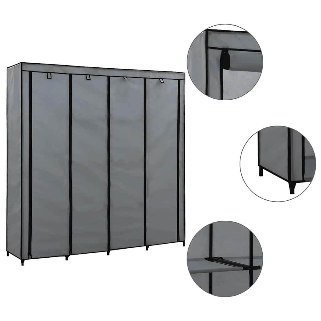 vidaXL Kledingkast met 4 vakken 175x45x170 cm zwart