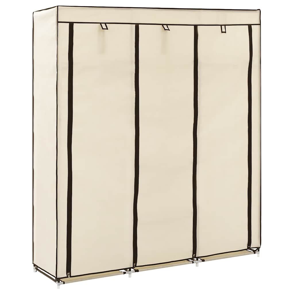 vidaXL Kledingkast met vakken en stangen 150x45x175 cm stof zwart