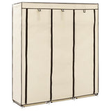 vidaXL Kledingkast met vakken en stangen 150x45x175 cm stof zwart