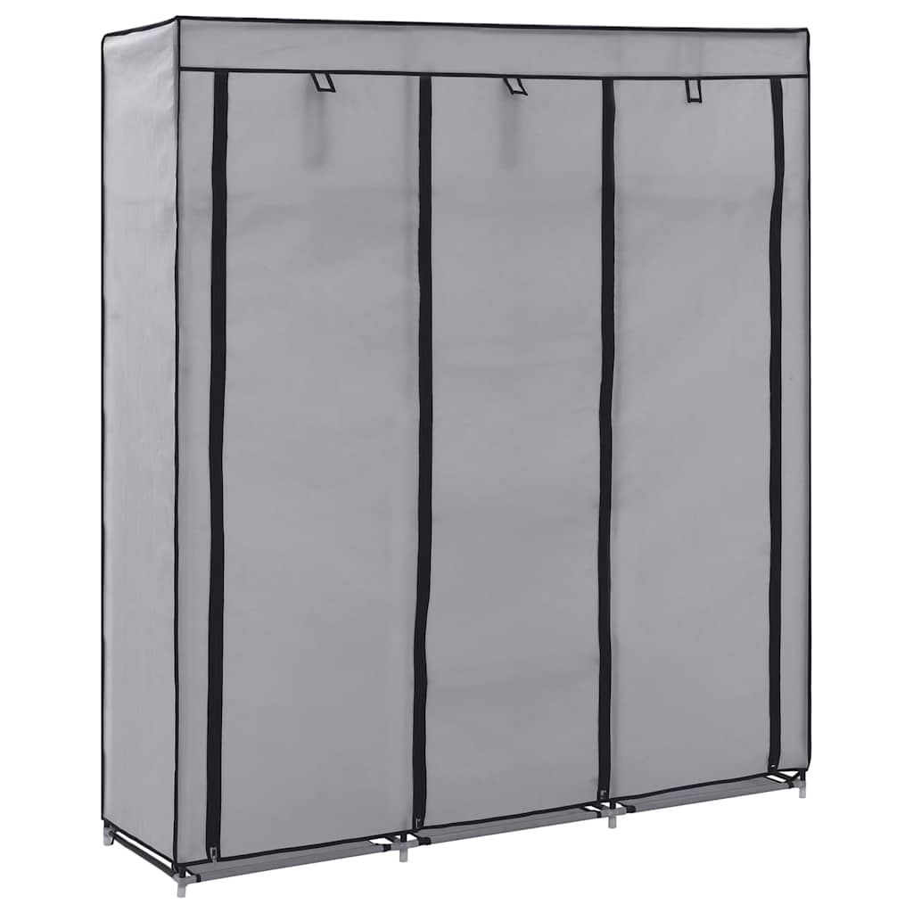 vidaXL Kledingkast met vakken en stangen 150x45x175 cm stof zwart