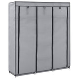 vidaXL Kledingkast met vakken en stangen 150x45x175 cm stof zwart