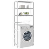 vidaXL Opbergrek voor boven toilet 3-laags 53x28x169 cm argenté