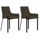 vidaXL Dining Chairs 2 pcs fabric brown