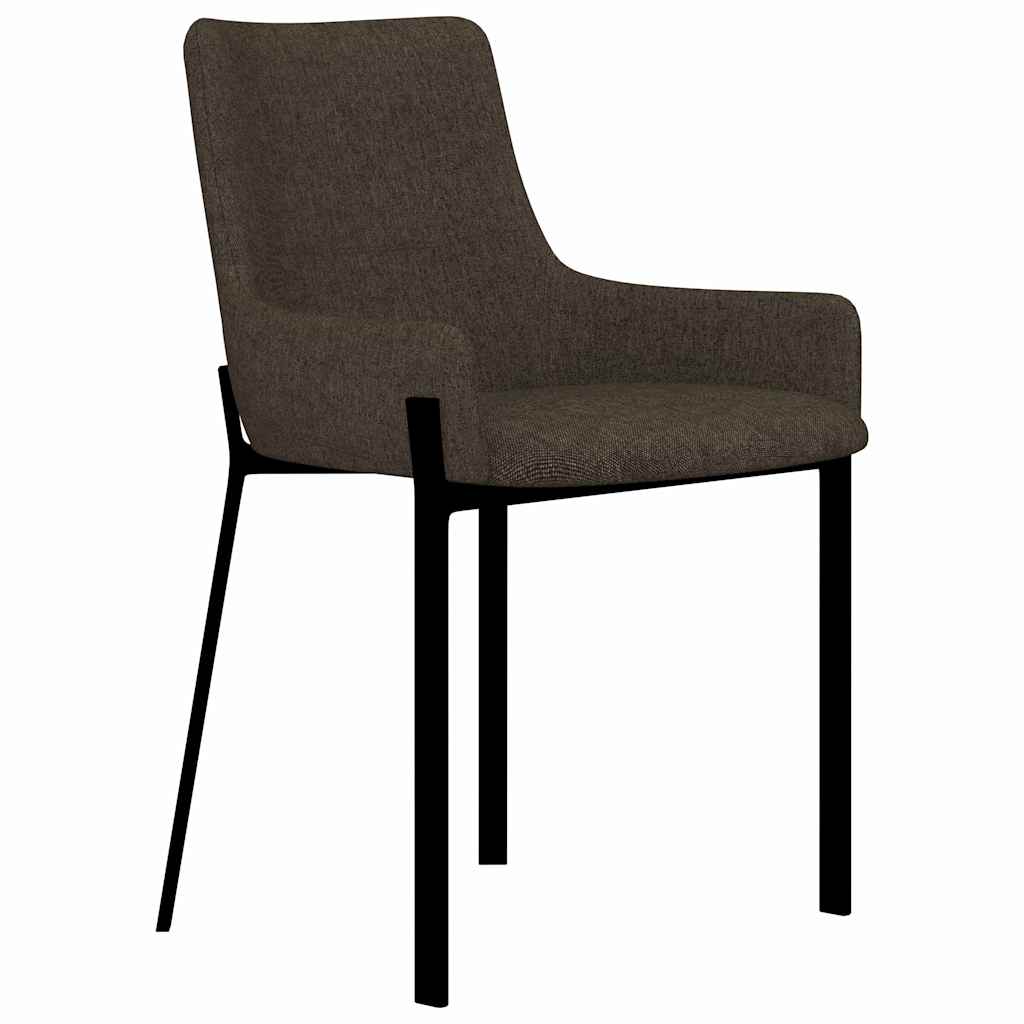 vidaXL Dining Chairs 2 pcs fabric brown