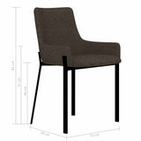 vidaXL Dining Chairs 2 pcs fabric brown