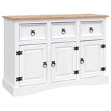 vidaXL Dressoir 132x43x78 cm Mexicaans grenenhout Corona-stijl wit