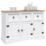 vidaXL Dressoir 132x43x78 cm Mexicaans grenenhout Corona-stijl wit