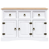 vidaXL Dressoir 132x43x78 cm Mexicaans grenenhout Corona-stijl wit