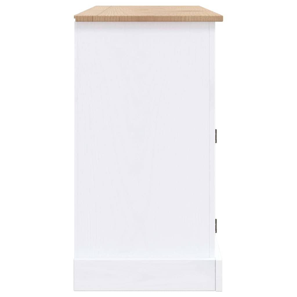 vidaXL Dressoir 132x43x78 cm Mexicaans grenenhout Corona-stijl wit