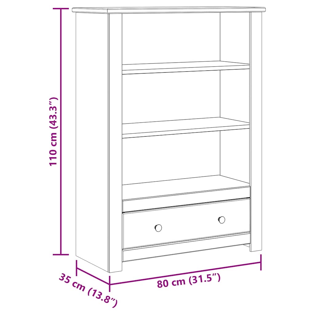 vidaXL Boekenkast Panama Range 80x35x110 cm massief grenenhout