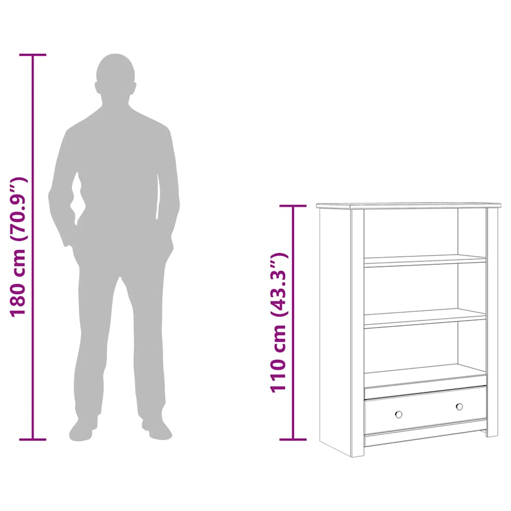 vidaXL Boekenkast Panama Range 80x35x110 cm massief grenenhout