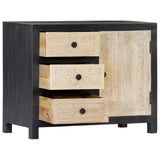 vidaXL Bijzetkast handgesneden 75x35x60 cm massief mangohout grijs