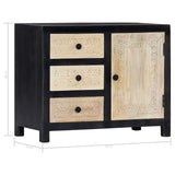 vidaXL Bijzetkast handgesneden 75x35x60 cm massief mangohout grijs