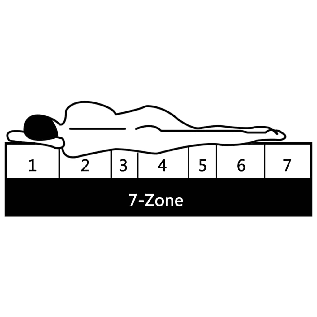 vidaXL Matras 7 Zone 20 cm pocketvering H3 80x200 cm