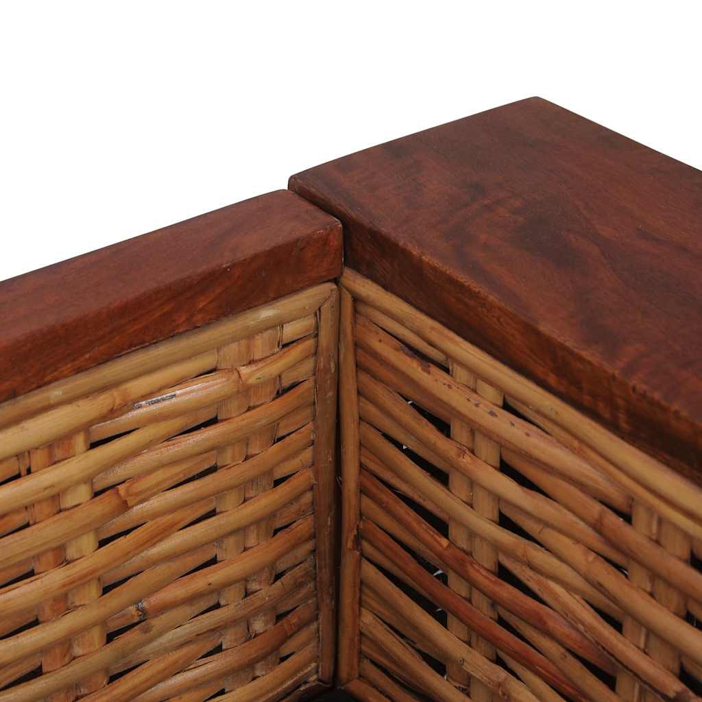 vidaXL 2-delig Bankstel met kussens natuurlijk rattan bruin