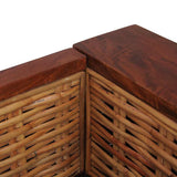 vidaXL 2-delig Bankstel met kussens natuurlijk rattan bruin
