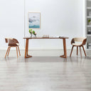 vidaXL Eetkamerstoel gebogen hout en kunstleer