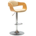 vidaXL Bar Stool Bent Wood and Faux Leather