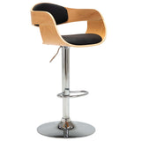 vidaXL Bar Stool Bent Wood and Faux Leather