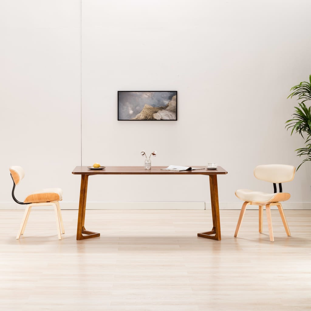 vidaXL Eetkamerstoelen 2 st gebogen hout et kunstleer