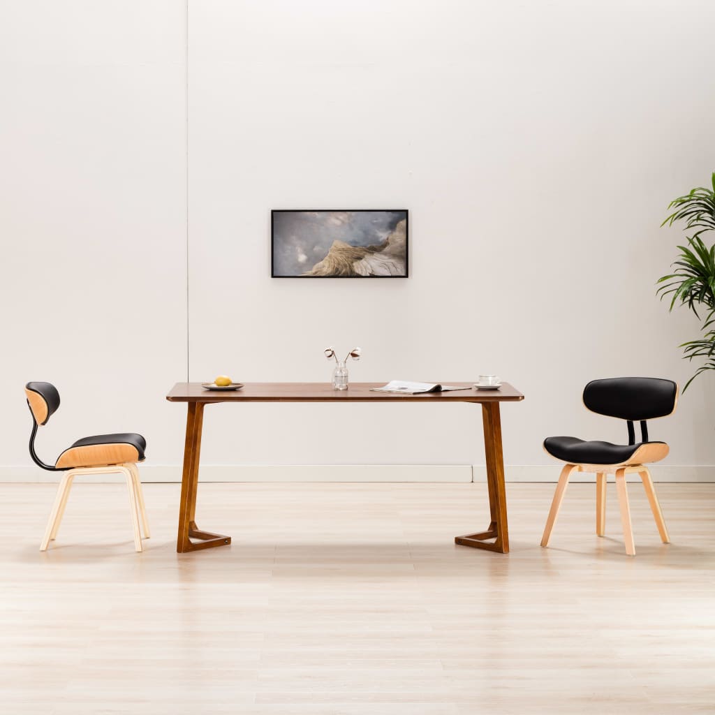 vidaXL Eetkamerstoelen 2 st gebogen hout et kunstleer