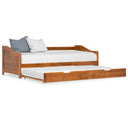vidaXL Extendable Day Bed Solid Pine White 90x200 cm