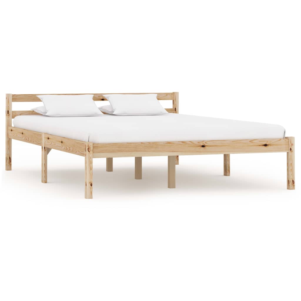 vidaXL Bed Frame Solid Pine Wood White 90x200 cm