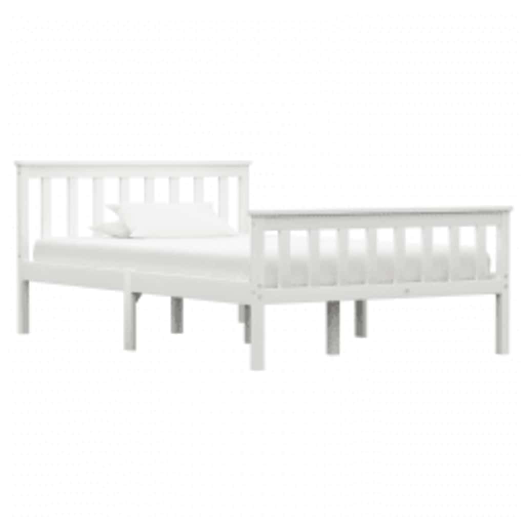 vidaXL Bedframe massief grenenhout wit 100x200 cm