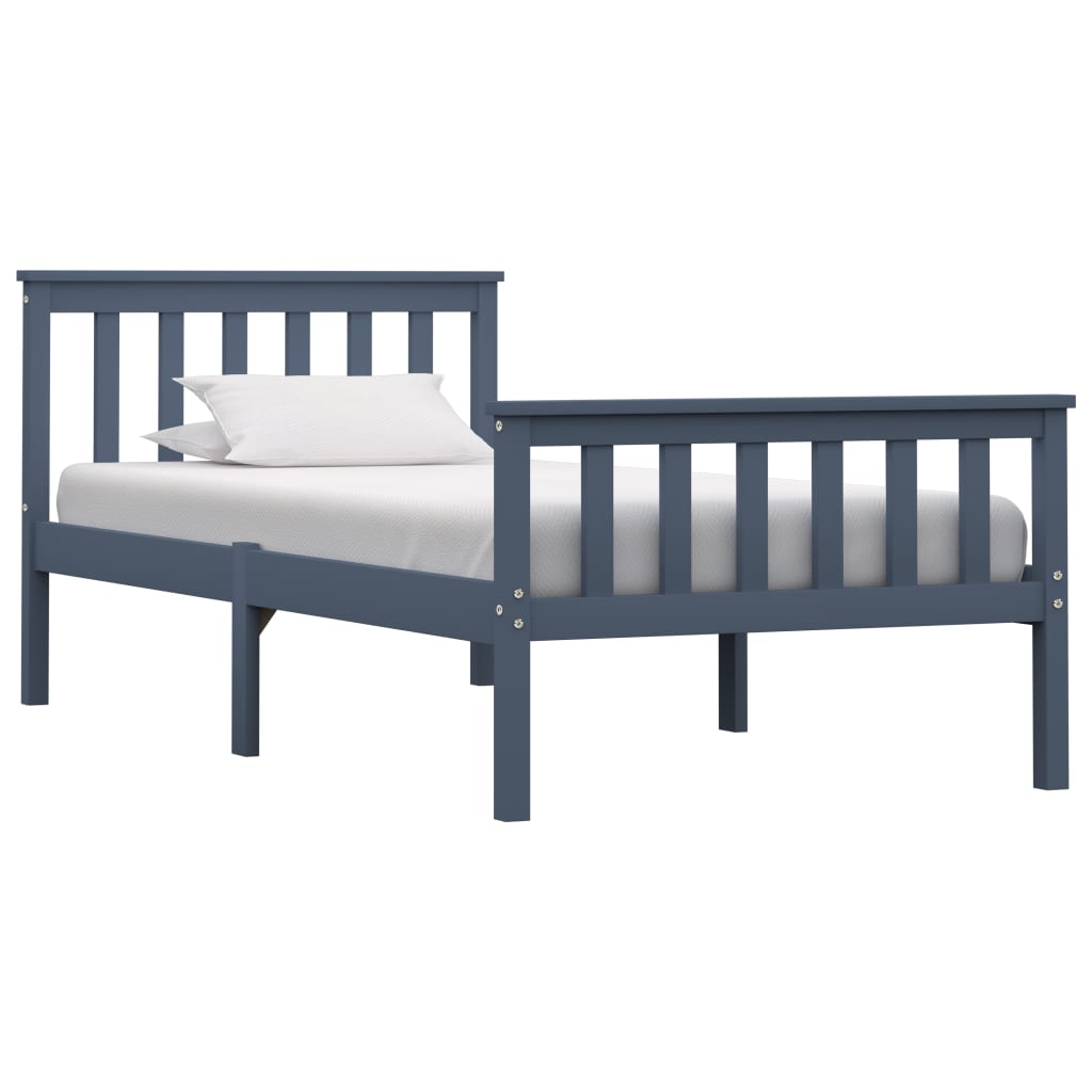 vidaXL Bedframe massief grenenhout wit 100x200 cm