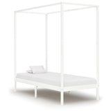 vidaXL Solid Pine Wood Four-Poster Bed Frame 100x200 cm