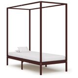 vidaXL Solid Pine Wood Four-Poster Bed Frame 100x200 cm